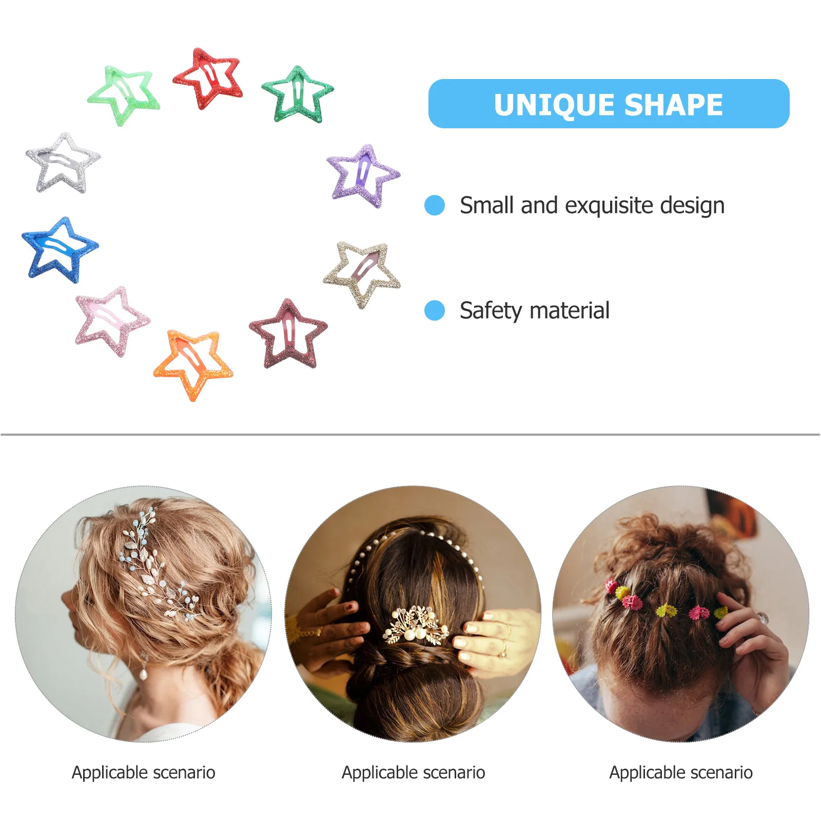

10 Pcs 's Hairpin Headwear Accessories Clips Barrettes for Snap Princess Metal Small