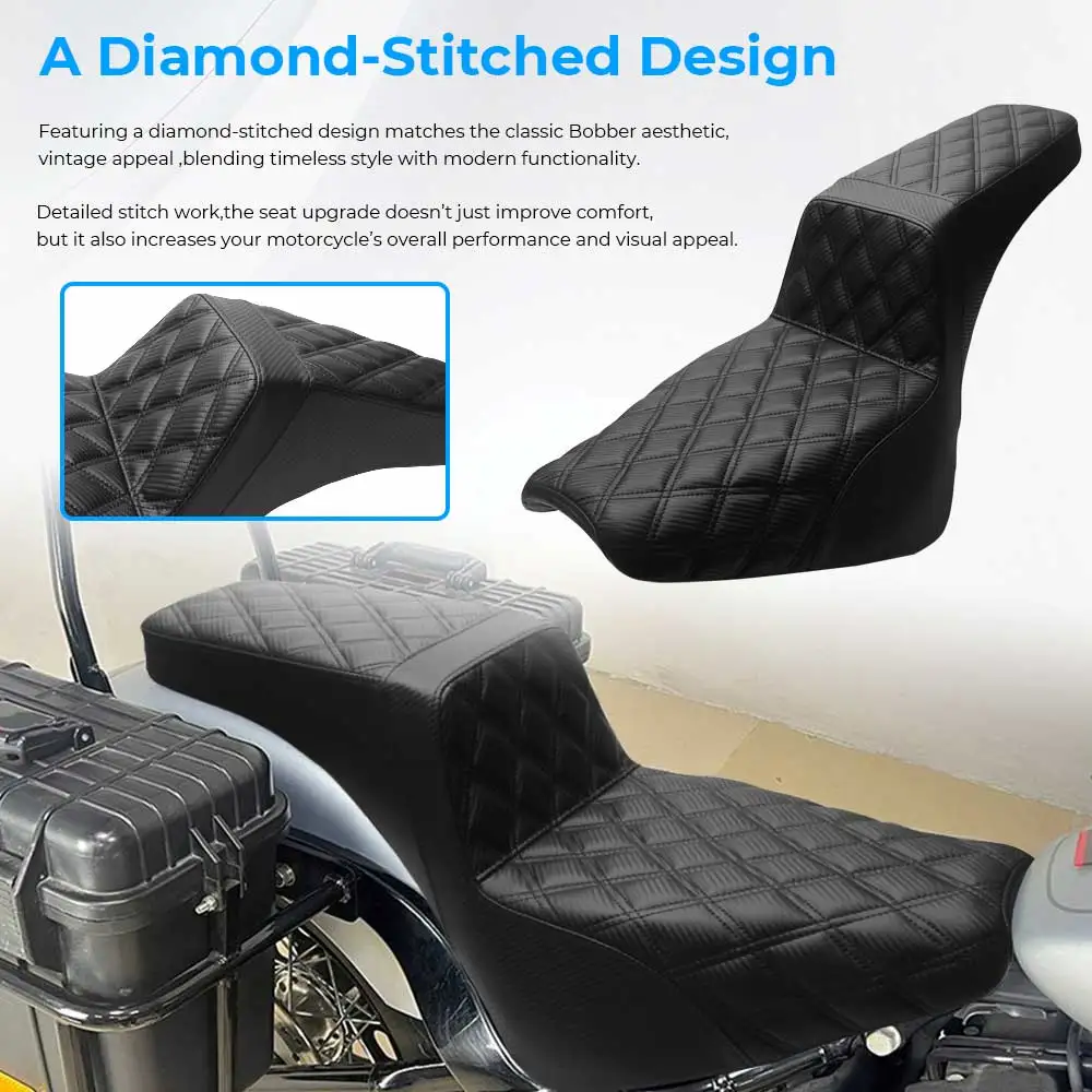 For Harley Softail Street Bob FXBB 2018 2019 2020 2025 2026 Front Rear Driver Passenger Seat Black 1 PCS Motorcycle Accessories - view 6