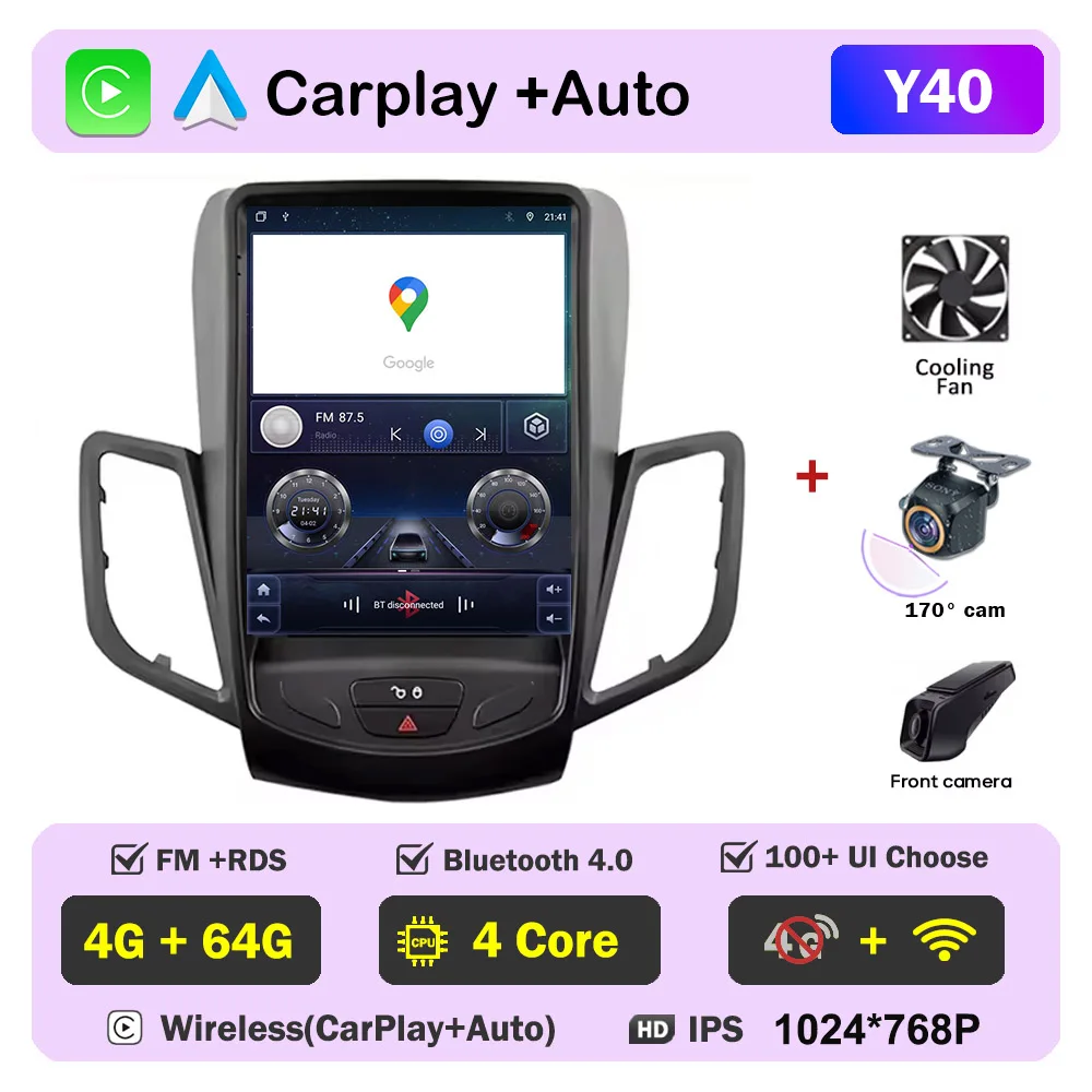 9.7"car Radio For Ford Fiesta MK 6 Ford Fiesta MK 7 2008 - 2019 Carplay Android Auto GPS Navigation Stereo Multimedia Player image 3