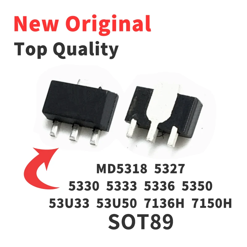 10 Pieces MD5318 MD5327 MD5330 MD5333 MD5336 MD5350 MD53U33 MD53U50 MD7136H MD7150 SOT89 Chip IC New Original