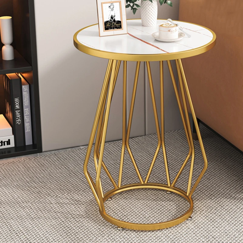 Modern Small Round Coffee Tables Decoration Living Room Minimalist Mobile Coffee Table with Storage Household Items