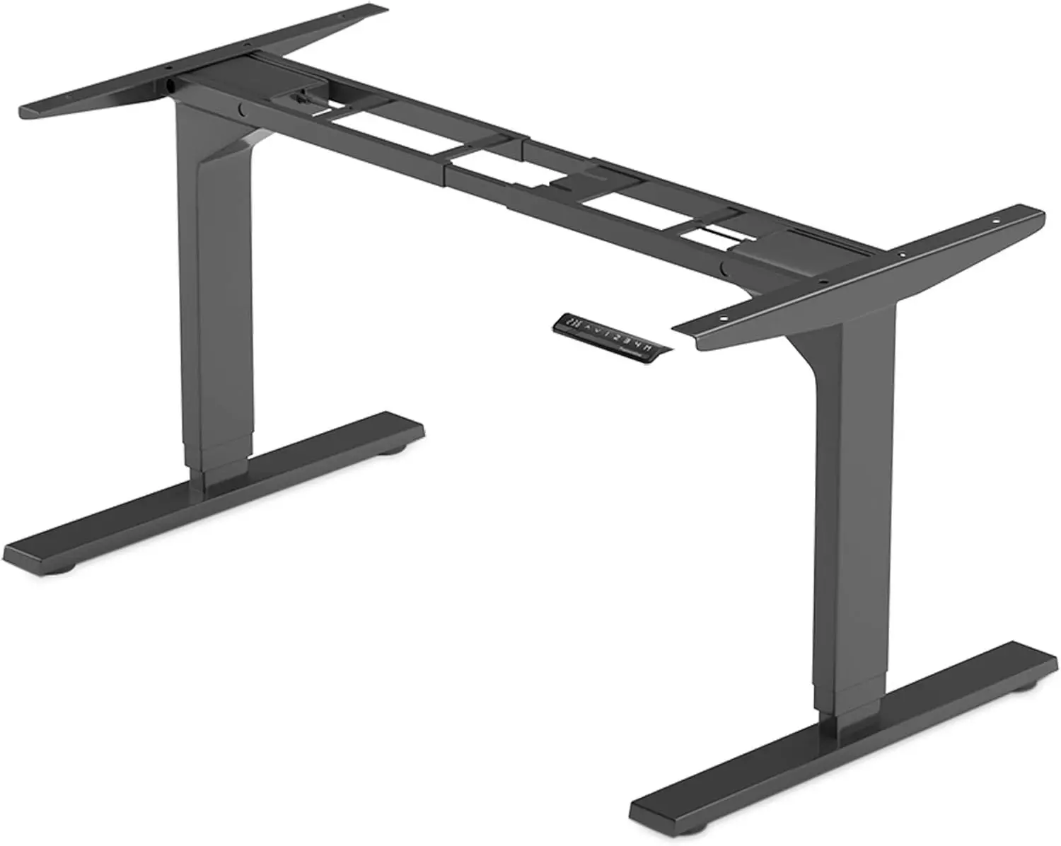 Dual Motor Electric Standing Desk Frame 3 Stages Legs Adjust Height Width Sit Stand Home Office Desk Suites Tops 48 To 73 Inch B