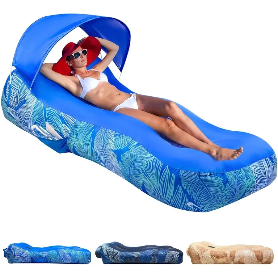 

Надувной шезлонг, воздушный диван с солнцезащитным козырьком, водонепроницаемый надувной диван-кресло для кемпинга, пляжа, пешего туризма, заднего двора, легко прилегается