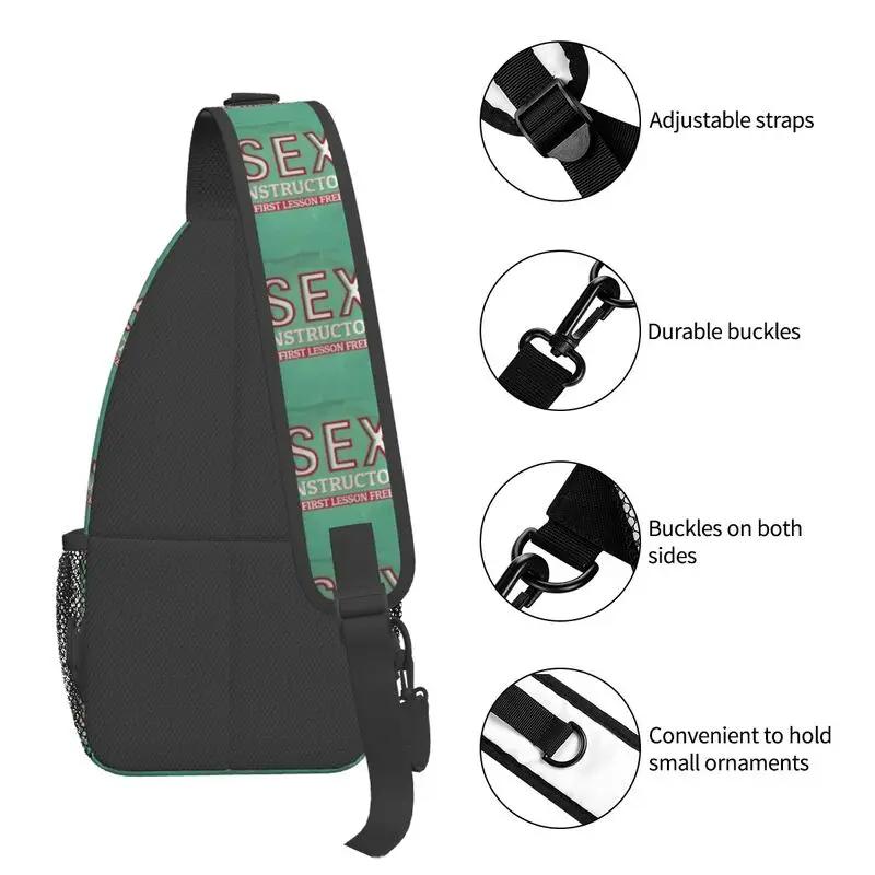 Fashion Sex Instructor Sling Crossbody Backpack Men Shoulder Chest Bag for Camping Biking