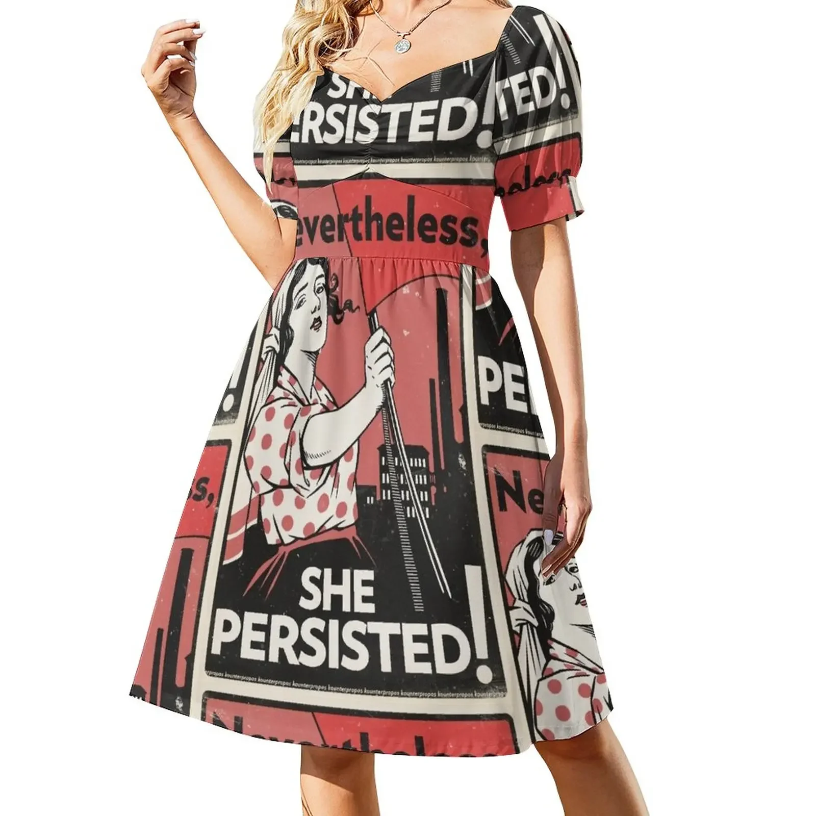 

Nevertheless She Persisted (Vector Recreation) Short-Sleeved Dress Elegant gown ladies dresses for special occasion