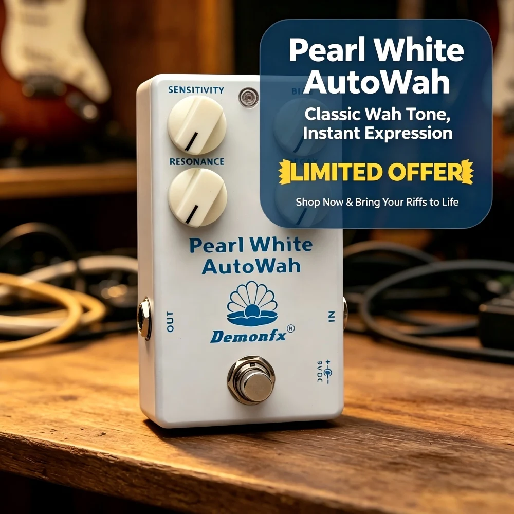 Педаль эффектов Demonfx Pearl White Auto Wah для гитары или бас-гитары, универсальная педаль Auto-Wah для гитары