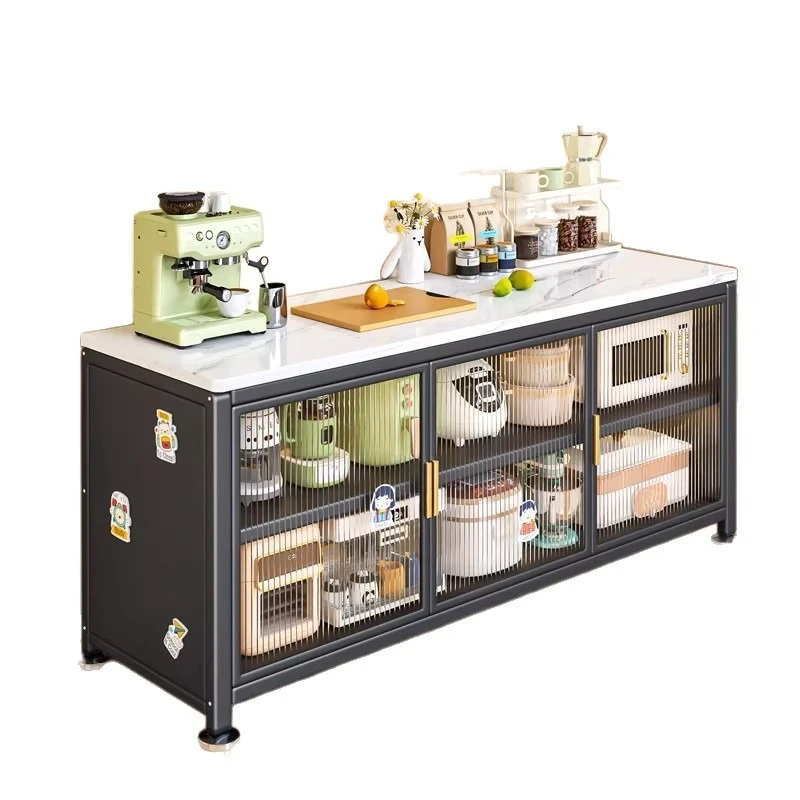 

Kitchen shelf rock slab dining side cabinet floor-to-ceiling multi-functional cabinet wall storage cabinet household
