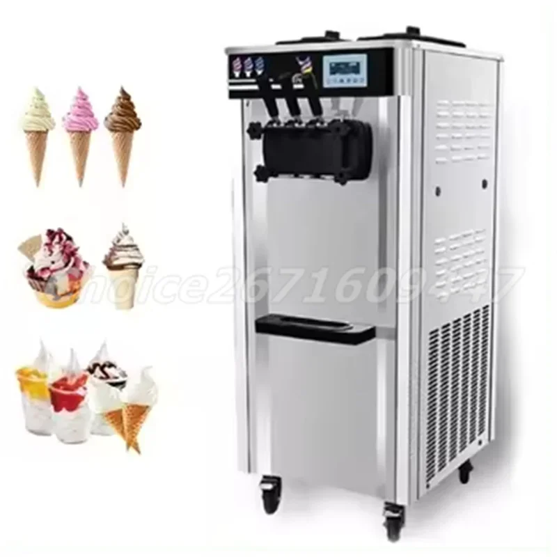 

24l High-Capacity Ice Cream Machine Vertical Stainless Steel Soft Ice Cream Machine Three Flavors Sundae Freeze Cone Maker