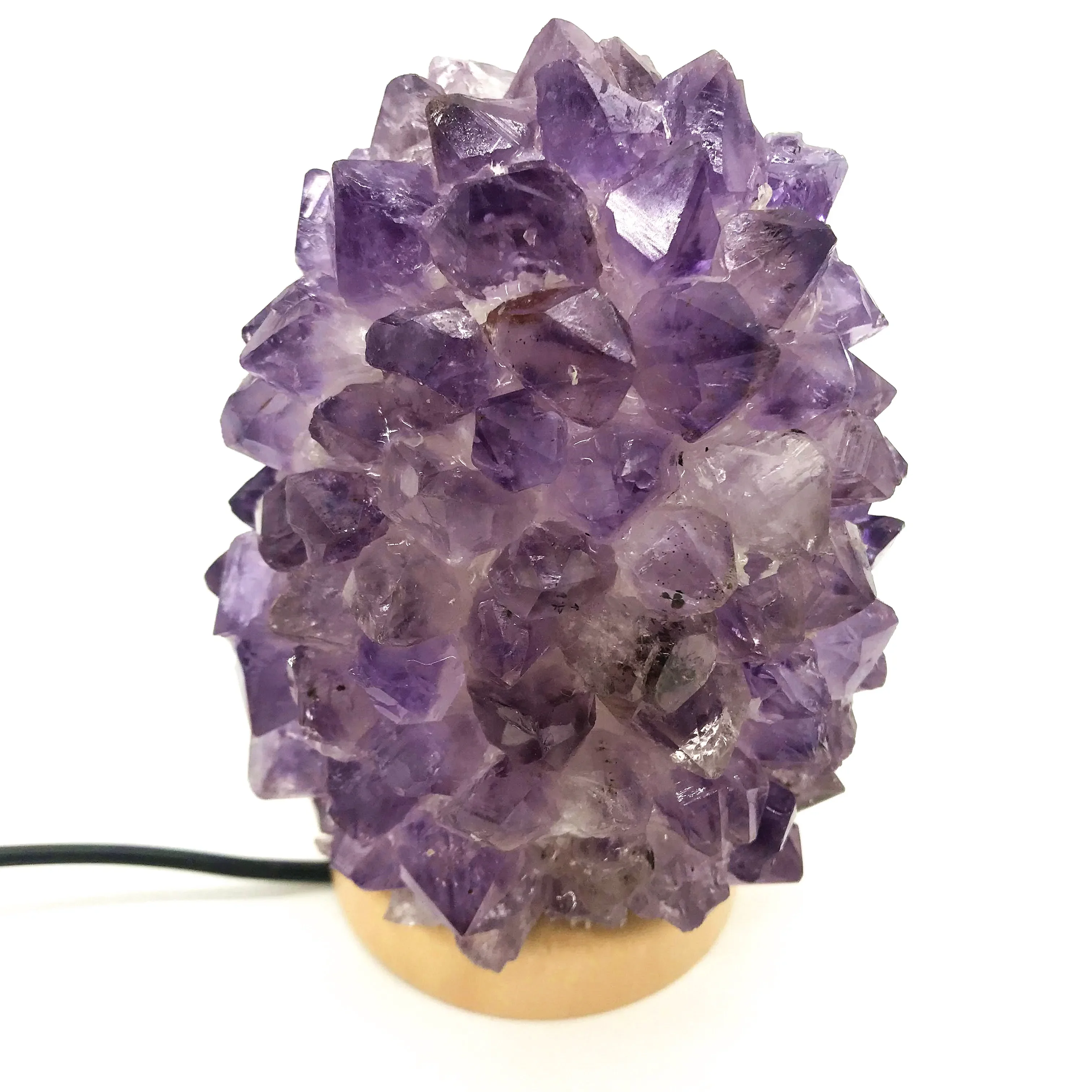 

New Product Factory Customized Natural Amethyst Cluster Table Lep Lamp Crystal Quartz Night Light for Home Decoration