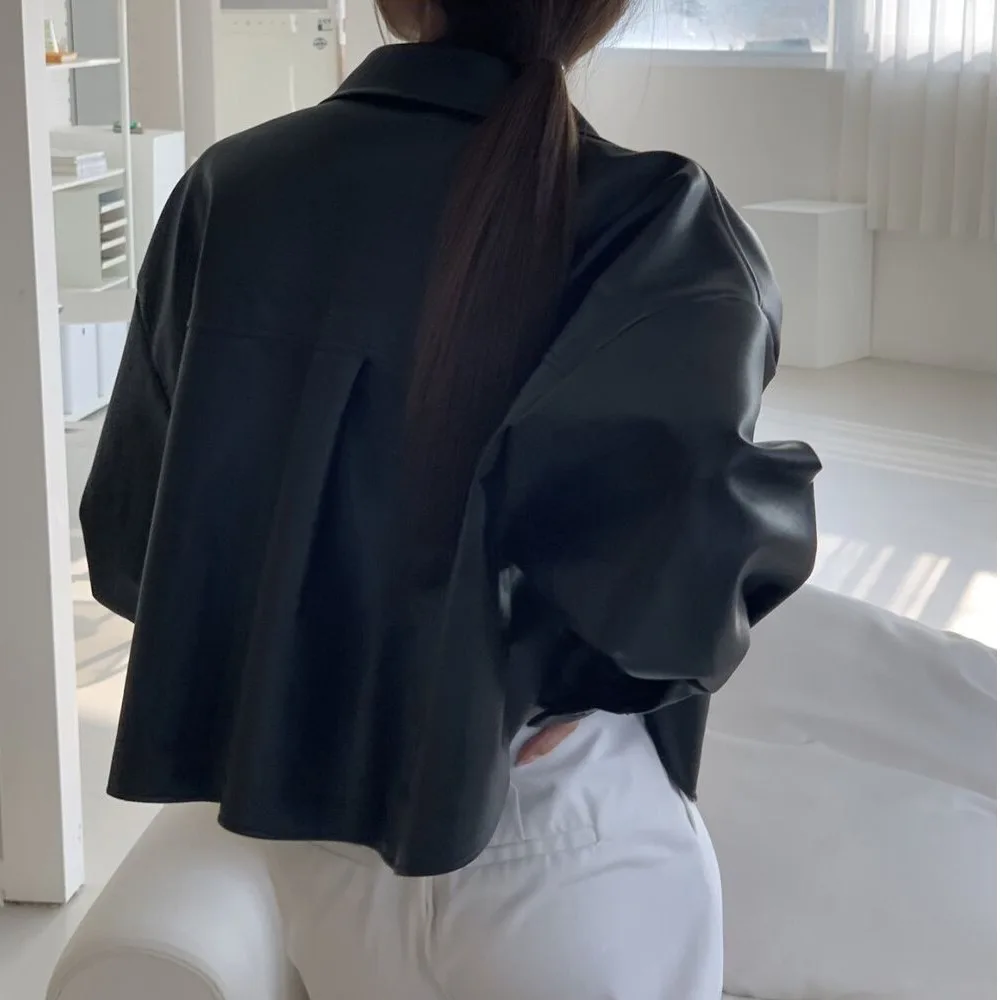 أنيقة ort المرأة الجلود Jaet عارضة Faion ربيع الخريف كيت زر واحد الرجعية تنوعا تصميم بسيط أعلى