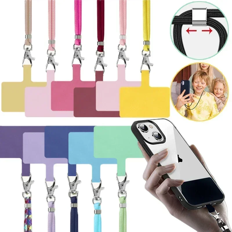 Universal Cell Phone Lanyard Crossbody Patch Adjustable Nylon Anti-drop Anti-fall Phone Straps for Apple IPhone Samsung Xiaomi