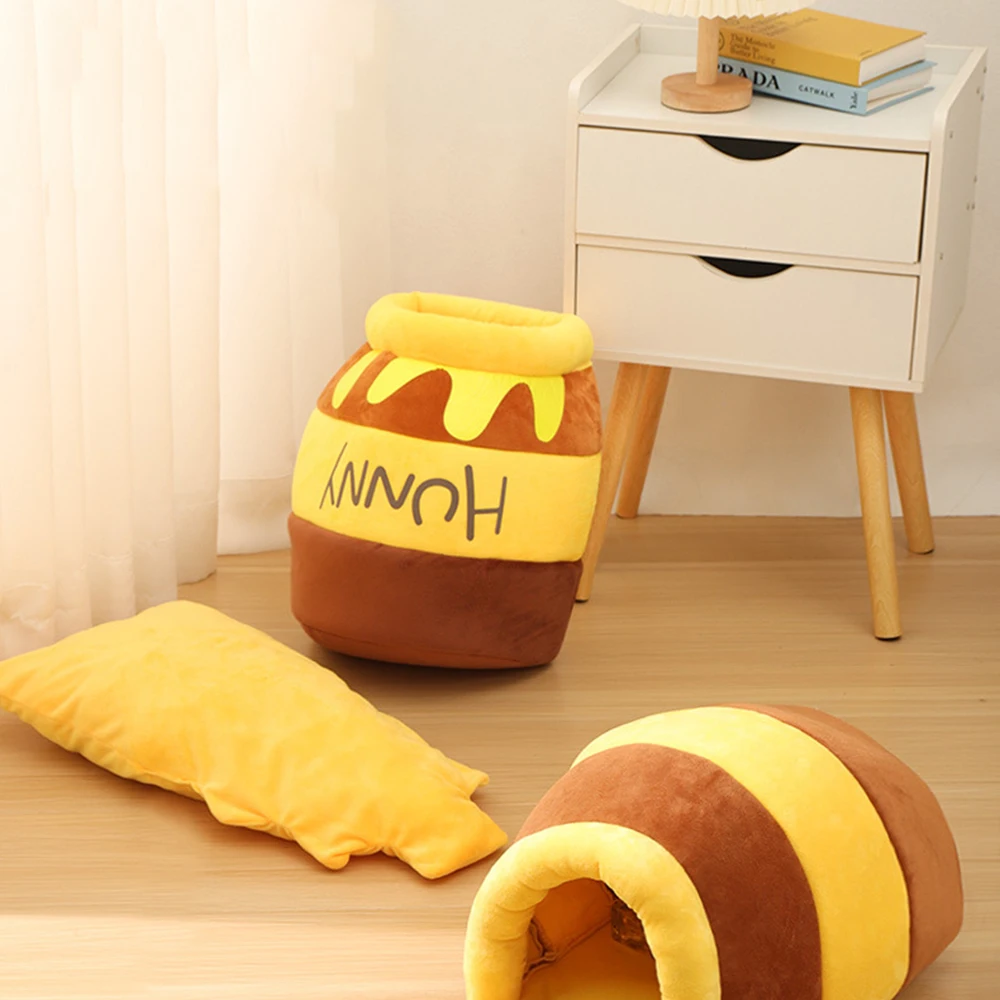 Cat Honey Pot Nest Pet Soft Plush Bed Removable And Washable Pet Cat House For Small And Medium Dogs Daily Sleeping Supplies