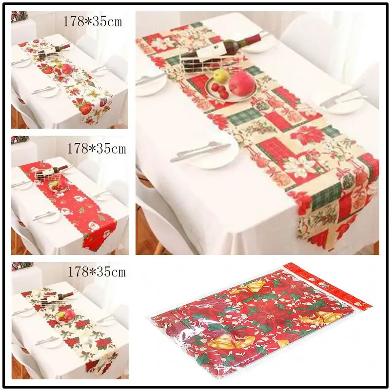 Xmas Table Runner 35cm X178cm Christmas Party Supply Christmas Home Modern Coffee Dining Luxury Table Decoration