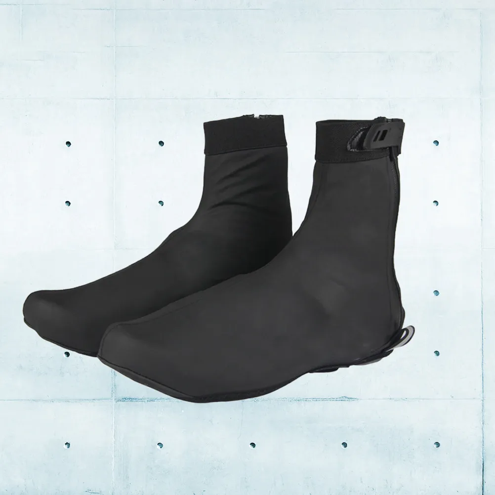 1 paire de protège-chaussures de cyclisme de qualité supérieure, coupe-vent, imperméables, anti-poussière, avec fermeture éclair réfléchissante, pour hommes et femmes, taille unique, noir, L.