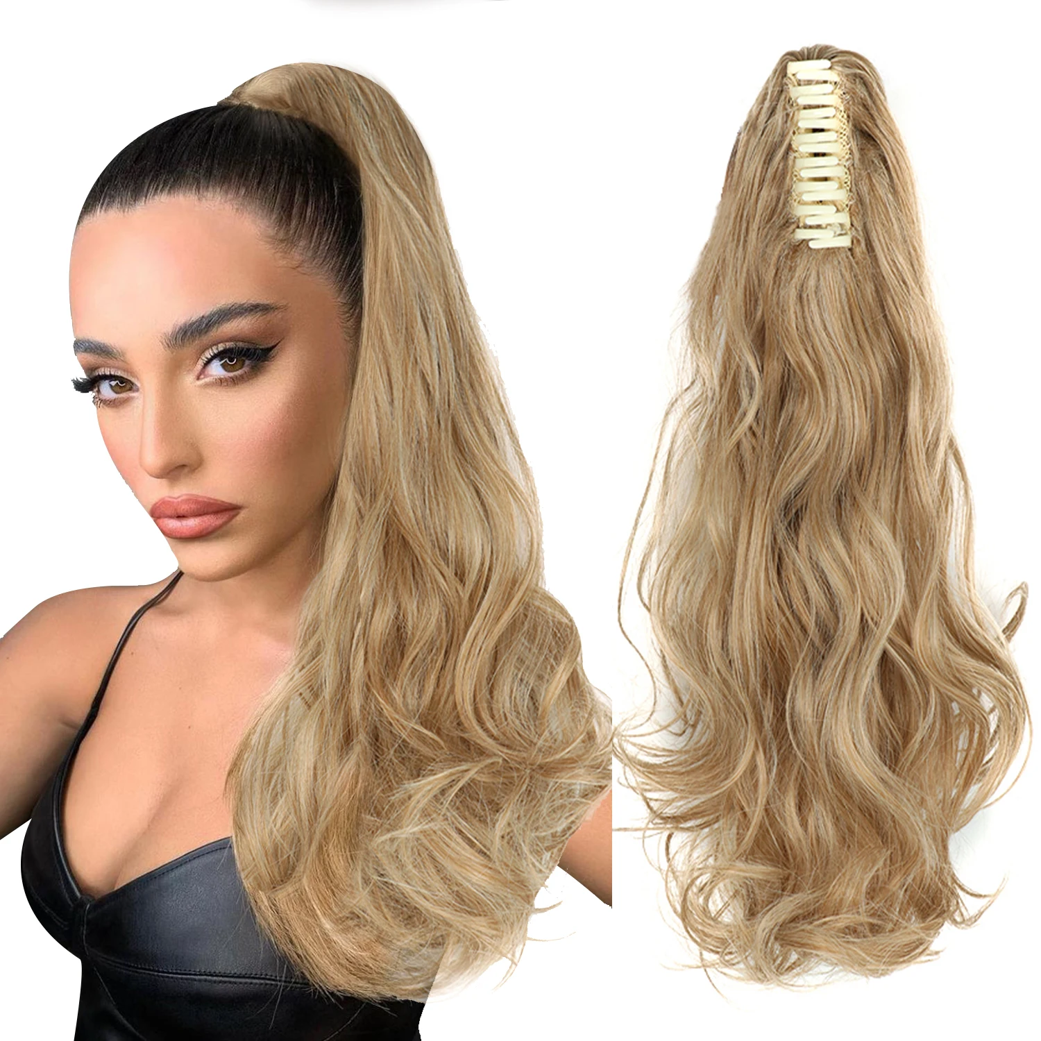 

Натуральные цветные синтетические накладные пряди для волос на заколке-крабе, волнистые, для женщин и девочек, для повседневного использования, вечеринок и праздников