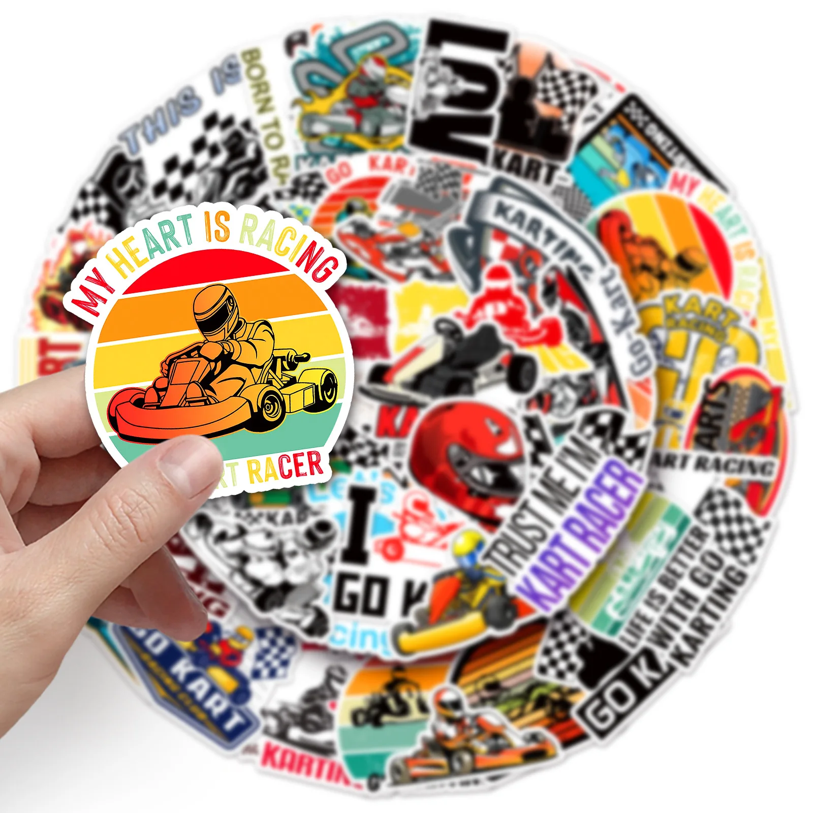 10/50PCS Karting Scrapbook Adesivi Personalizzati Cool Graffiti Decalcomanie Diario FAI DA TE Laptop Bagagli Skateboard Casco Telefono Graffiti