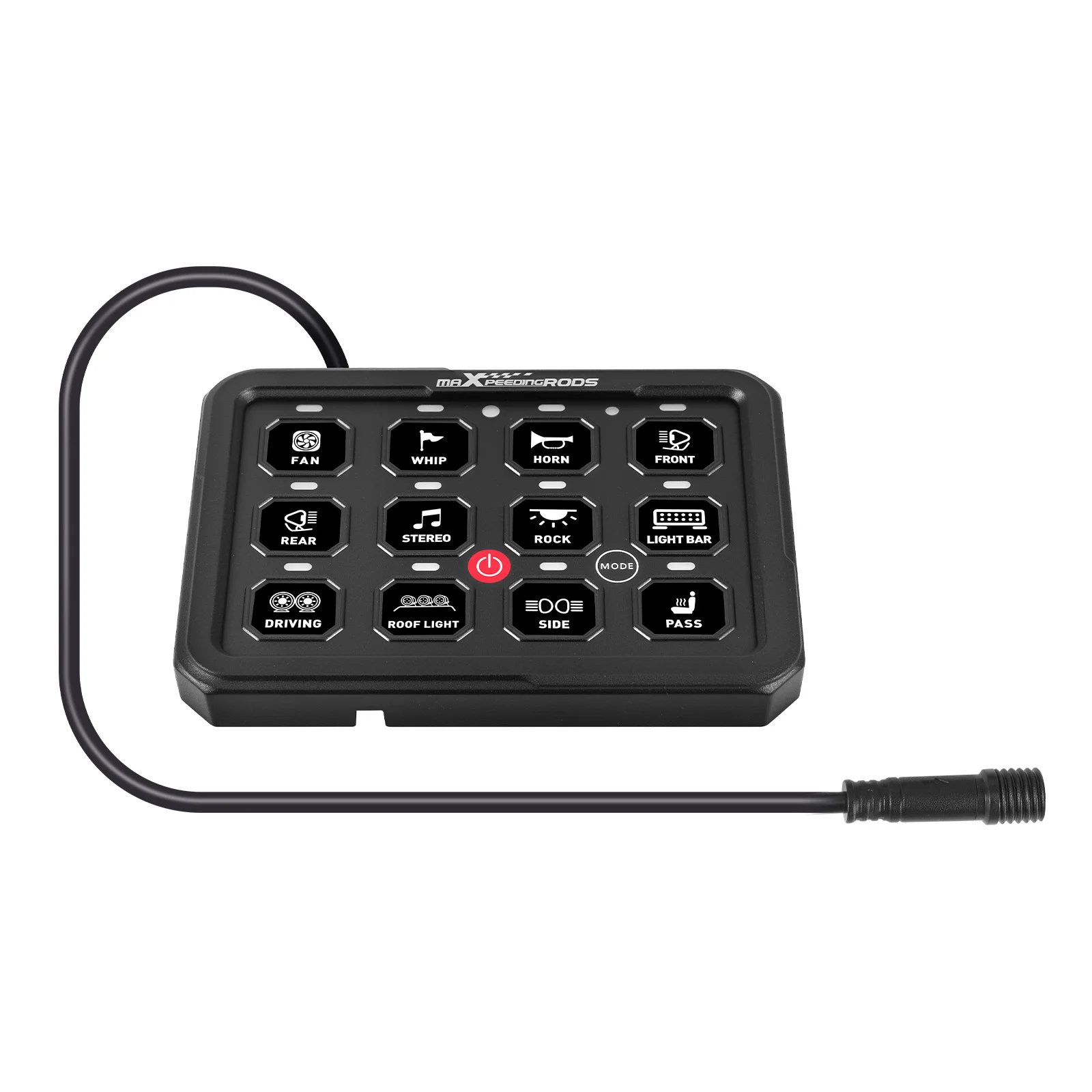 Universal Switch Panel For SUV 4WD Pickup 12 Gang Touch Control Blue LED 12-24V