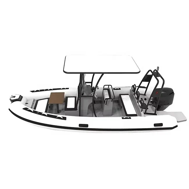 19ft RIB 580 Double Aluminum Hull Hypalon Tube RIB Boats Inflatable Boats With Sunshade