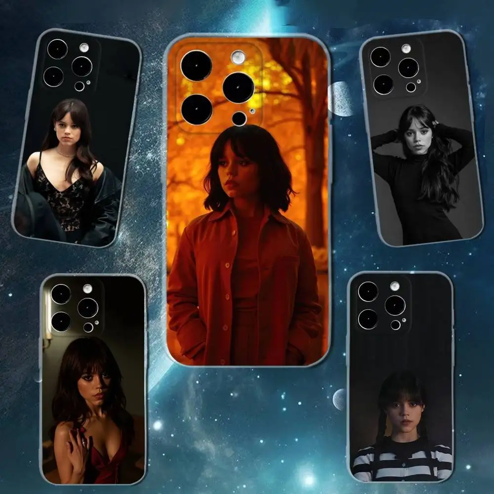 

J-Jenna Ortega Actress Phone Case For iPhone 16,15,14,13,12,11 Plus,Pro,Max,XR,XS,X,7,8 SE,Mini Transparent Silicone Soft