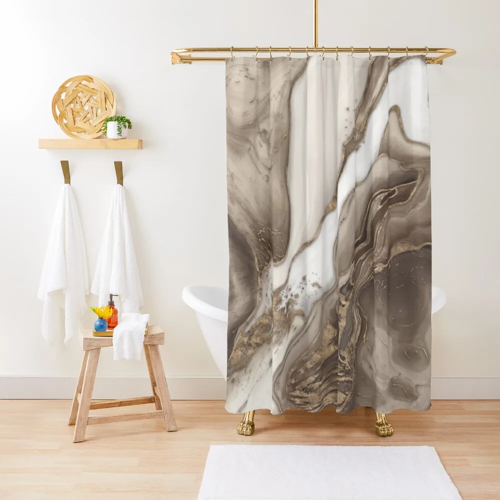 

Taupe marble and gold abstract Shower Curtain Cover Curtain Bathroom Shower Curtains Bathroom Showers