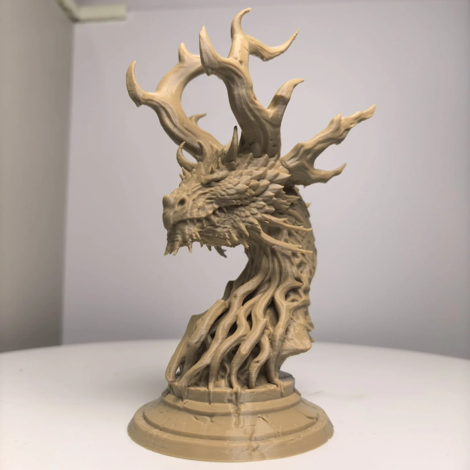 3D Printed Tree Dragon Bust Statue High Detail Fantasy Model Warcrafted Figurine For Desktop Ornament Collectible Birthday Gift