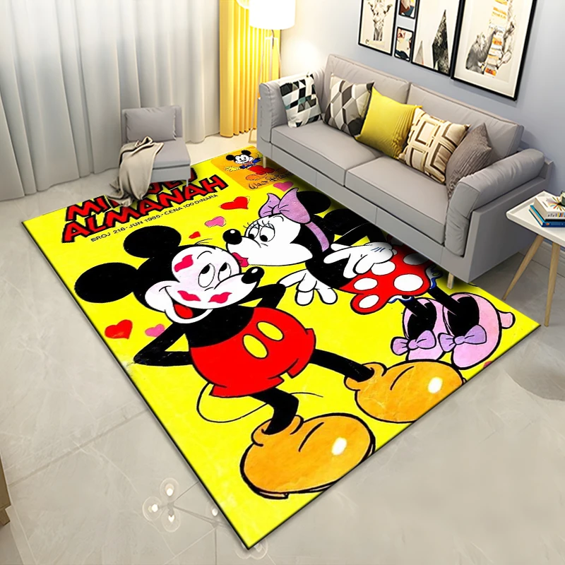 Disney Mickey Minnie 3D Printing Large Area Rugs Carpets for Home Living Room Bedroom Sofa Doormat Kids Floor Mat Gift Potdemiel