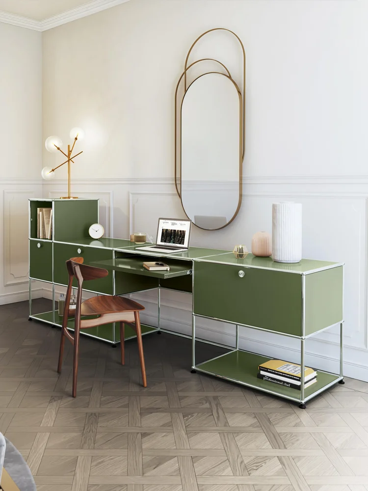 مكتب معدني وحدات حديثة مع خزانة تخزين مكتب قائم مكتب مكاتب غرفة طاولة الكمبيوتر #5