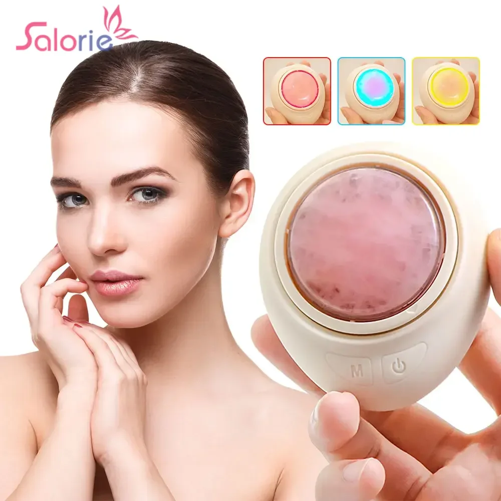 Electric Face Lifting Massage Beauty Device Facial Nature Jade Double Chin Skin Wrinkle Remover LED Photon Skin Tighten Cleaner