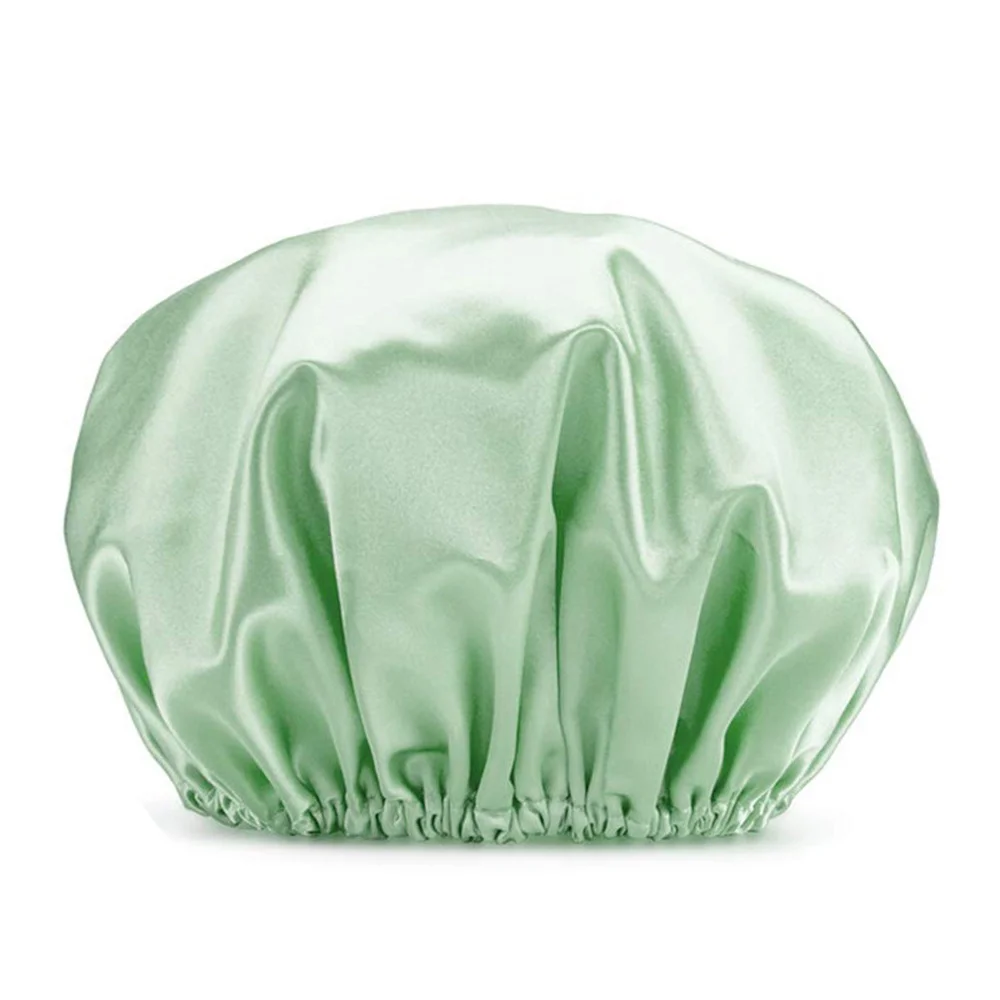 Reusable Shower Cap Reusable Double Layers Waterproof Bathing Shower Hat For Long Hair