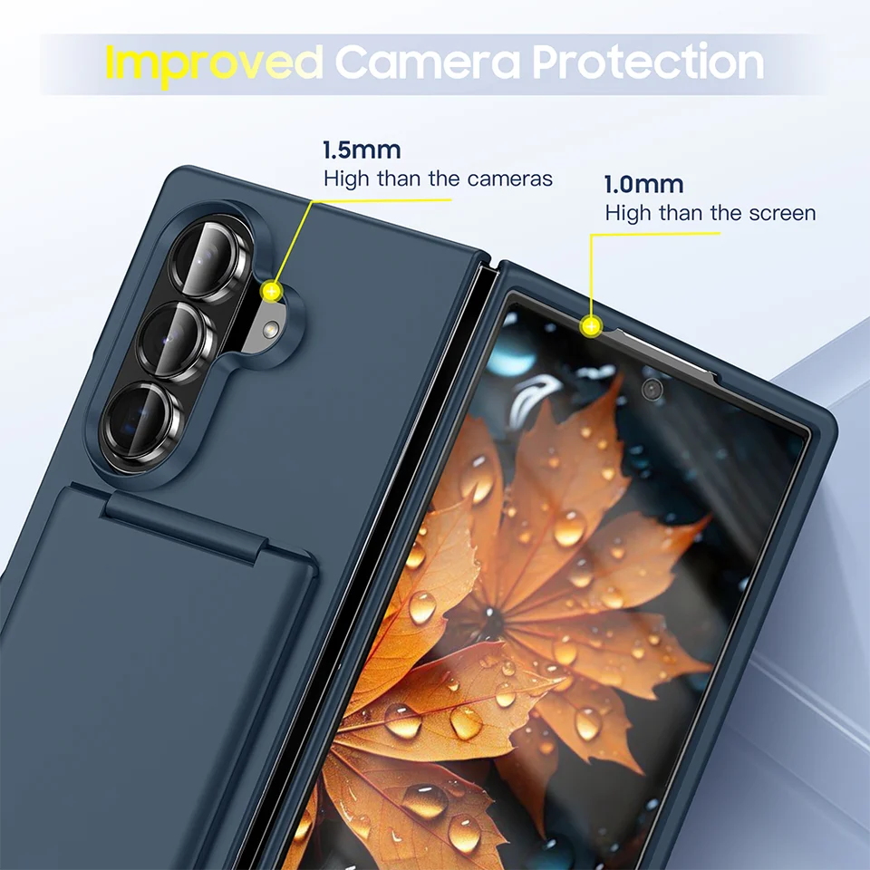 Funda ultra delgada mate para Samsung Galaxy Z Fold 8 Ultra 7 6 5 con ranura para tarjeta de identificación y banco, cubierta dura de PC 5