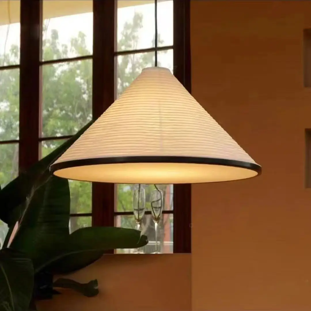 GELITAYIN Japanese Pendant Lights Design Rice Paper Dining Room Lamp Creative Living Room Round Triangle Foldable Lamp