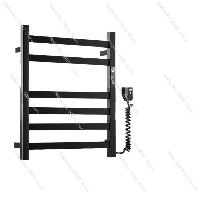 Space Aluminum Electric Towel Rack Smart Constant Temperature Heating Drying Rail Bathroom Shelf Storage Organizer Home