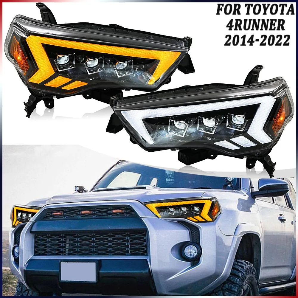 

2Pcs Full LED Projector Headlights For Toyota 4Runner 2014-2022 Front Head Lamps Assembly DRL Headlamp Accessories