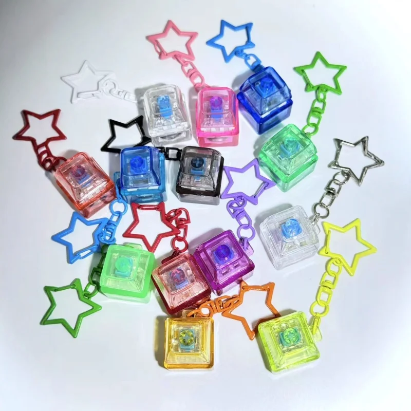 Tragbarer Pentagramm-Anhänger Mechanische Tastatur-Taste Schlüsselanhänger Fingerspitzen-Fidget-Spielzeug Anti-Angst Stressabbau-Tool für Zuhause und Büro – Detail 2