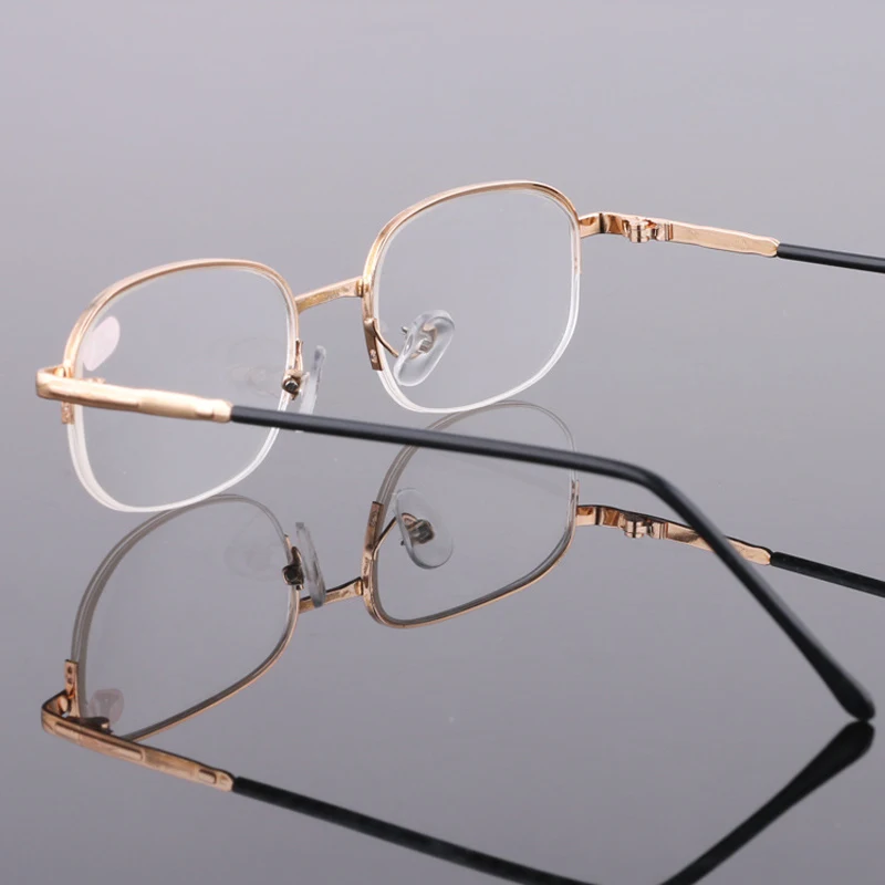 Zilead Half Frame Myopia Glasses Fashion Men Metal Shortsighted Eyewear Unisex Nearsighted Eyeglasses Minus Degree -1.0 to -4.0