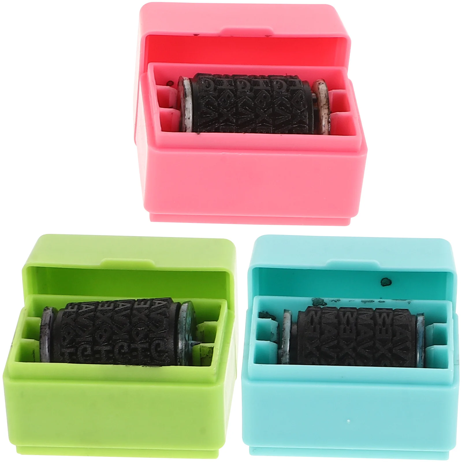 3Pcs Self Inking Stamp Roller Stamp Compact Lightweight for Identity Theft Protection Thousands of Impressions No Reinking