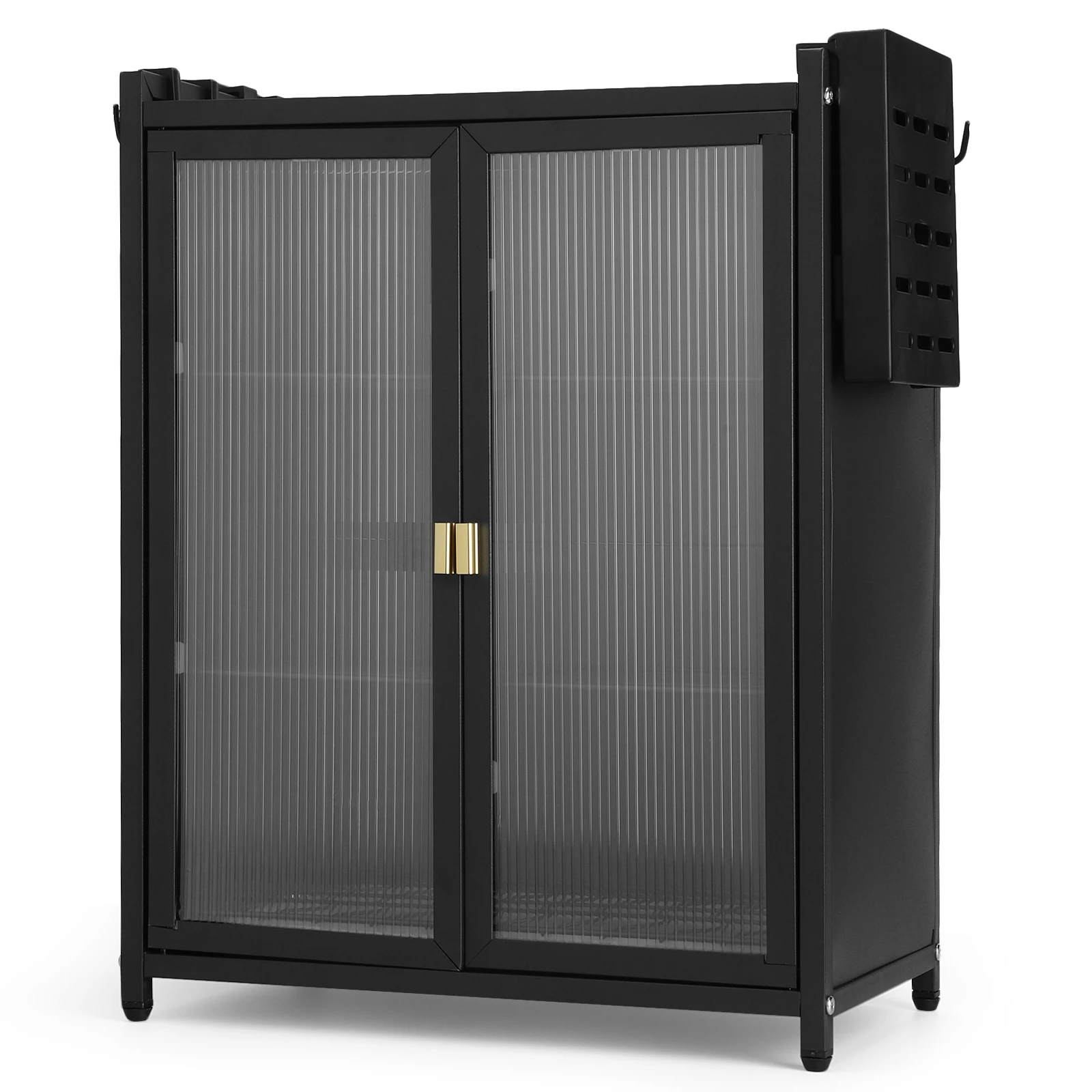 

3-Tier Kitchen Countertop Cabinet Dustproof Kitchen Storage Cabinet with Chopstick Baskets Dish Cabinet