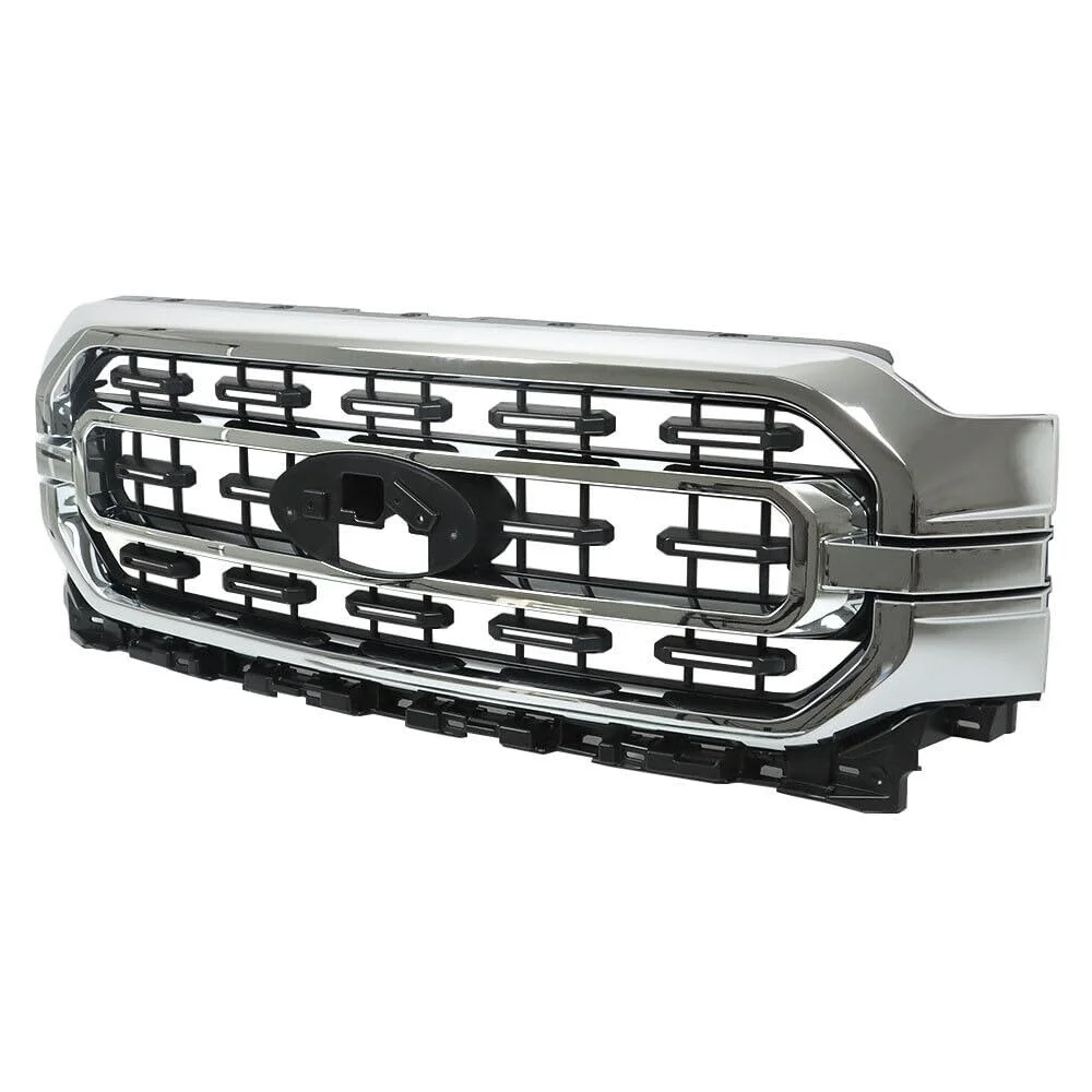 

OE Style Radiator Mesh Grille For 2021 2022 2023 F150 F-150 Chrome Frame ABS Front Racing Grill