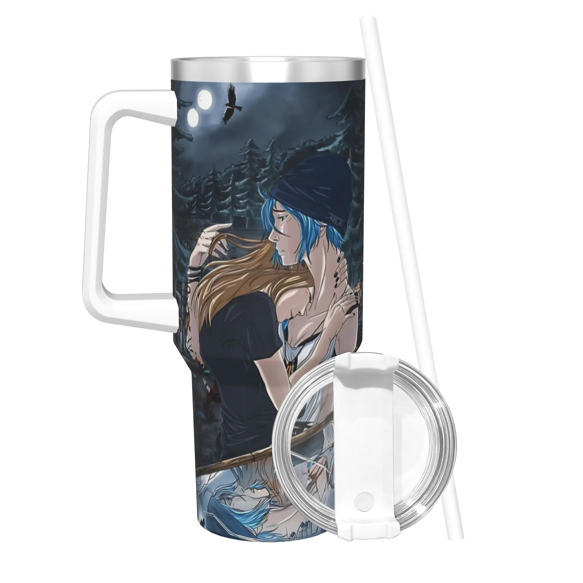 Life is Strange  Before the Storm - Amberprice Reunion Insulated Tumbler with Straws  Vacuum Coffee Mugs Hot Cold Drinks Cup
