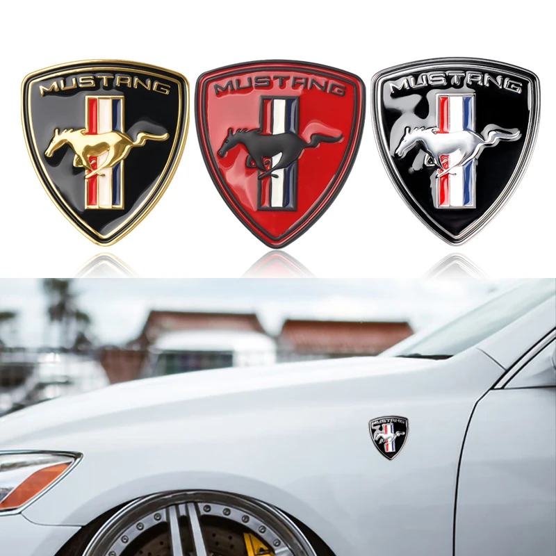 Adesivo de metal 3D para carro, 1 unidade, para Ford Mustang Fiesta Ka S Max Transit Explorer Mondeo, emblema automotivo, decalques, acessórios
