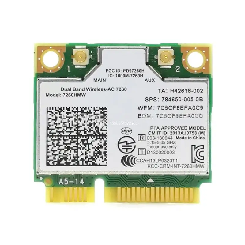 

7260AC 7260HMW 1200M 2.4/5Ghz Dual-Band Gigabit- Internal Wireless Card Bluetooth-compatible MINI PCIE WIFI Dropship