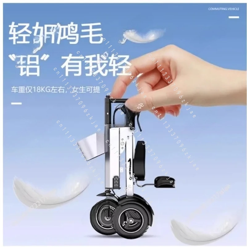 450W 36V Aluminum Alloy 3-Wheeled Electric Scooter for Adults 10 Inch Portable Folding Electric Tricycle with Trailer/Baskets