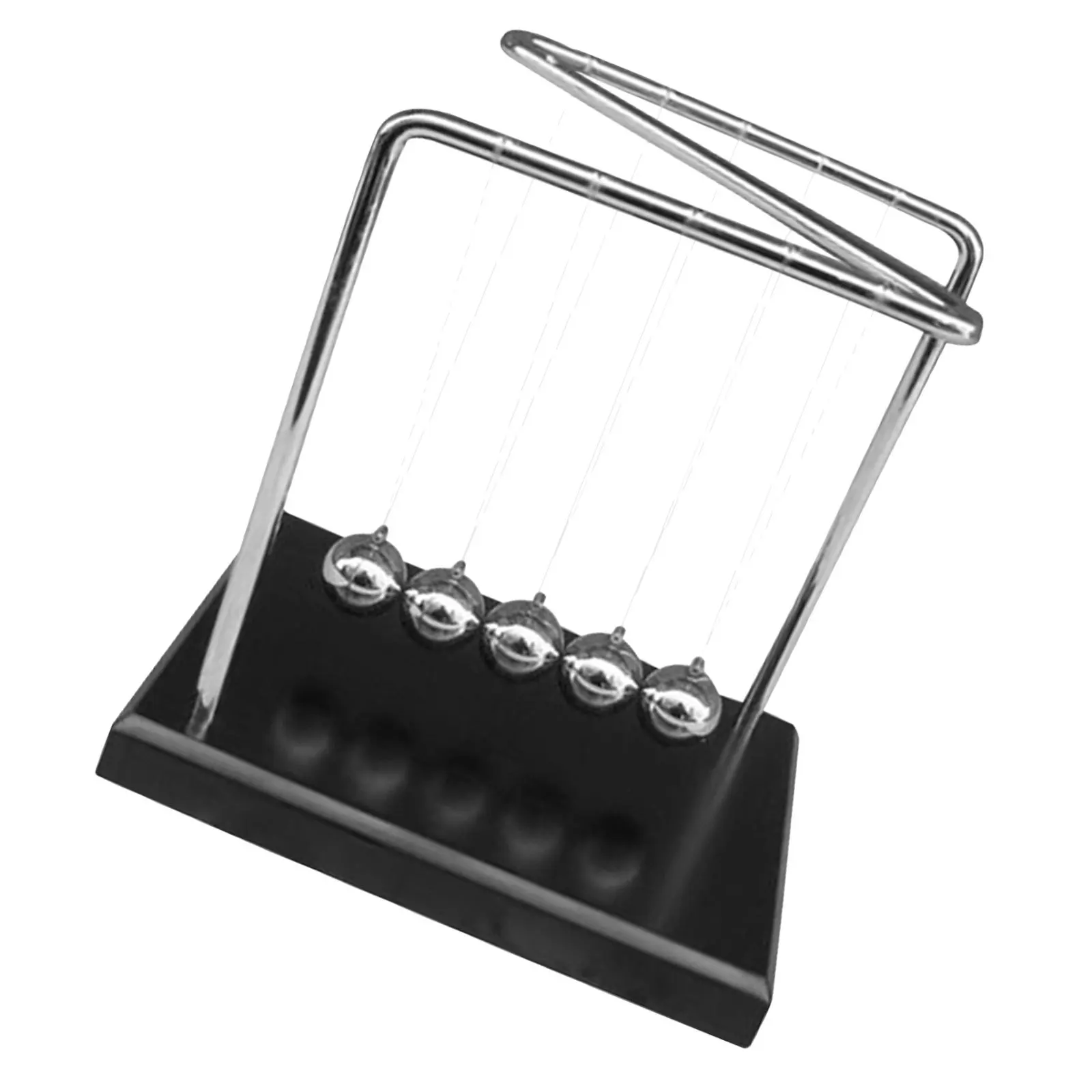 

Newton Pendulum Ball Z-Shaped Solid Wood Base Metal Balls Desktop Decor for Office Study Spaces Physics Educational Tool Kinetic