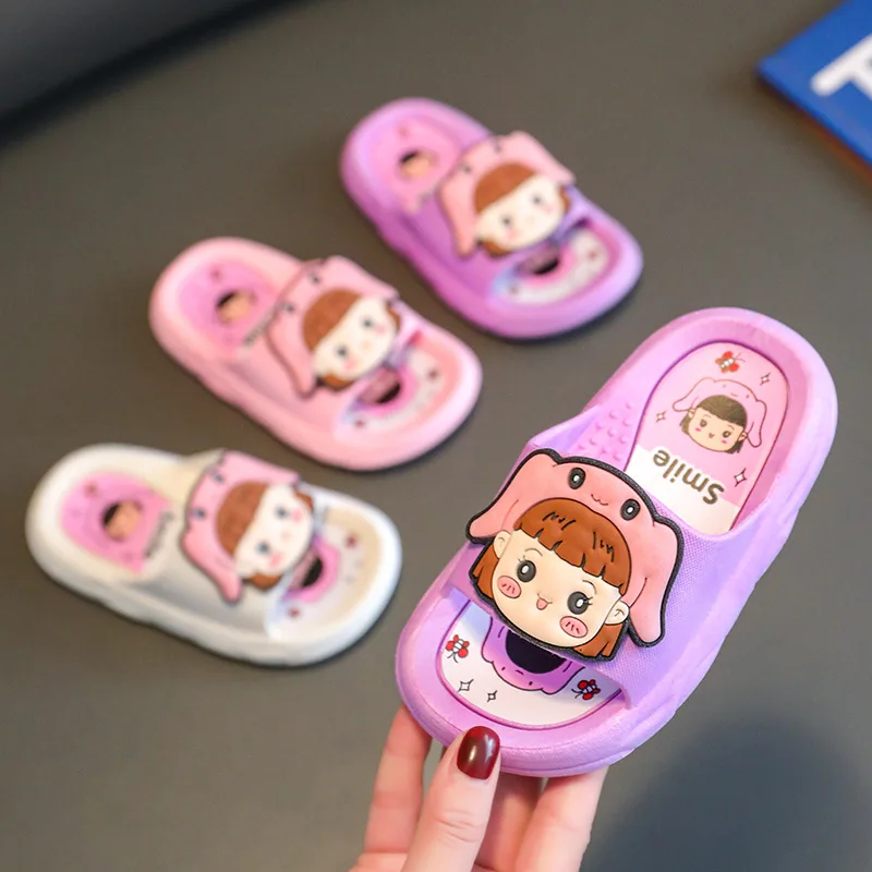 Pantuflas Girl Shoes Summer New Cartoon Children Slippers Cute Girl House Shoe Anti Slip Children Shoes Flip Flops Zapatos Niña