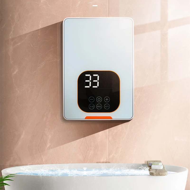 سخان مياه كهربائي بدون خزان للحمام والمطبخ ، سخان مياه تسخين فوري ، شاشة عرض لدرجة الحرارة ، دش عالمي ، 6000 واط ، 220 فولت