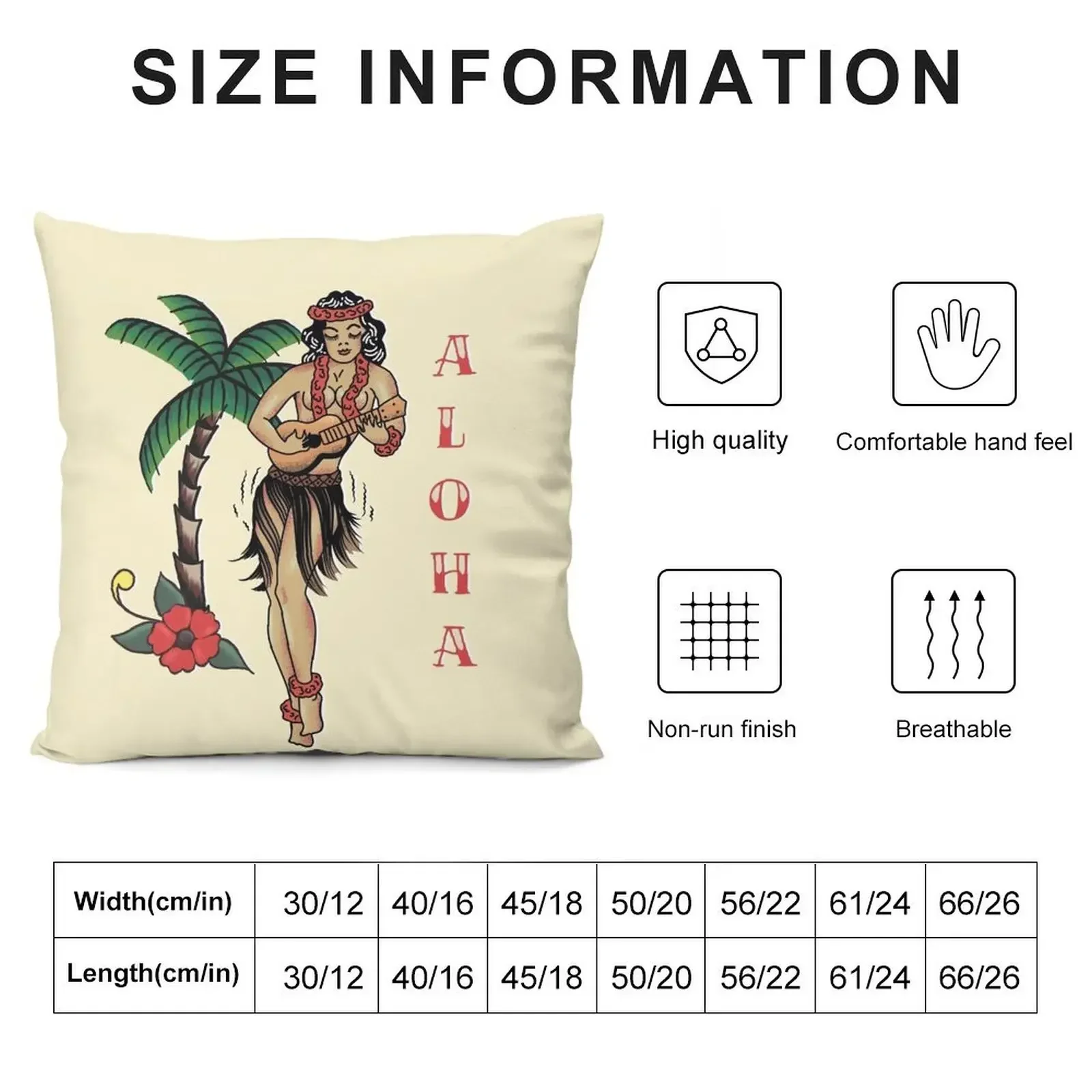 Jerry Style Traditional Aloha Hula Pinup Girl In Hawaii Throw Pillow Couch Pillows covers for pillows pillow