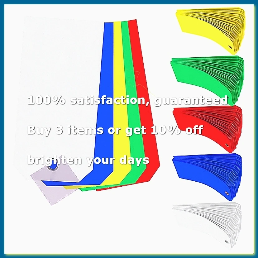●500 Pieces 4 3/4Inch x 2 3/8Inch Plastic Shipping Tags Colorful Blank Labeling Tags Waterproof Hang Tags