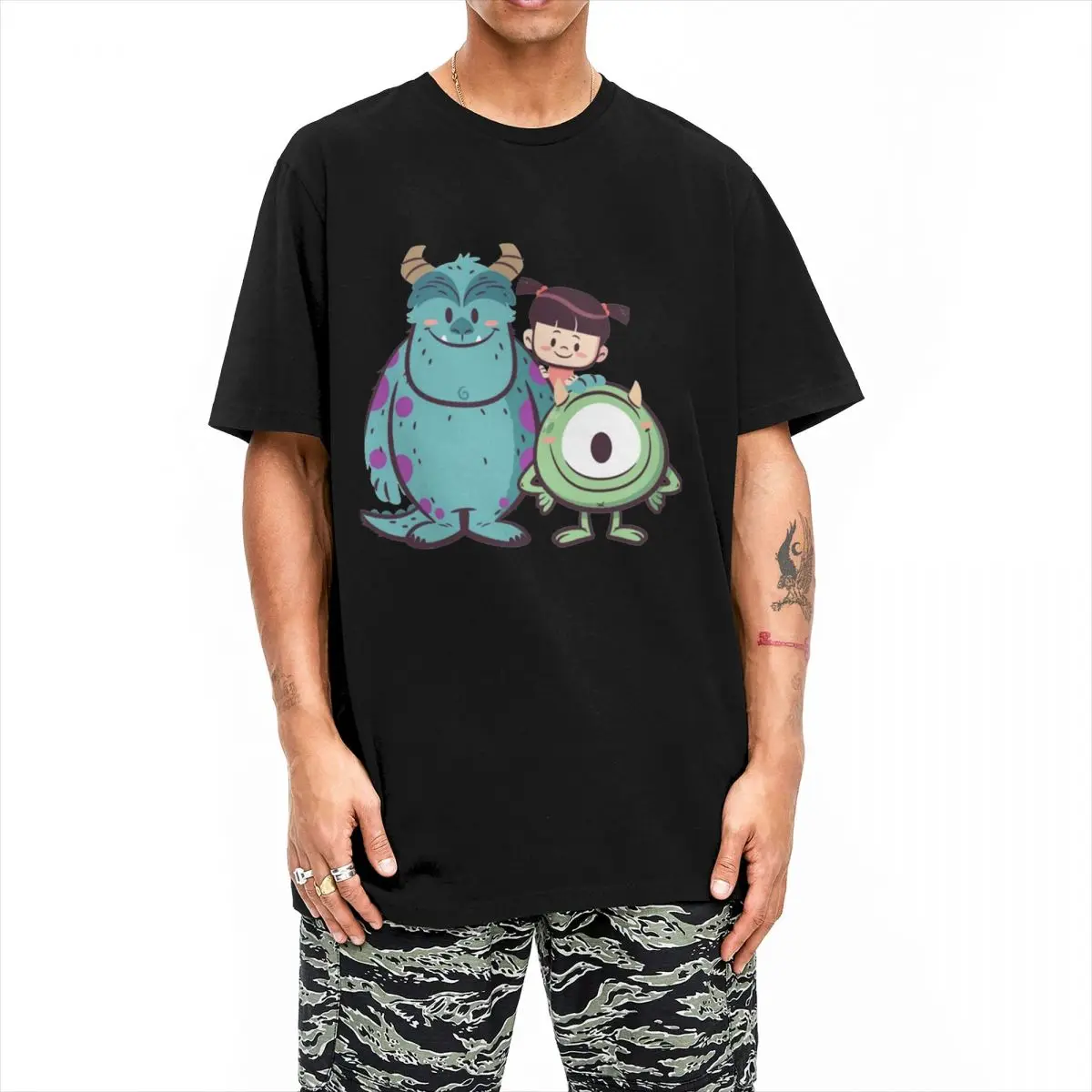 Vintage Monsters Inc Mates James P. Sullivan T-Shirts Men Women Round Neck 100% Cotton T Shirt Short Sleeve Tees Plus Size Tops