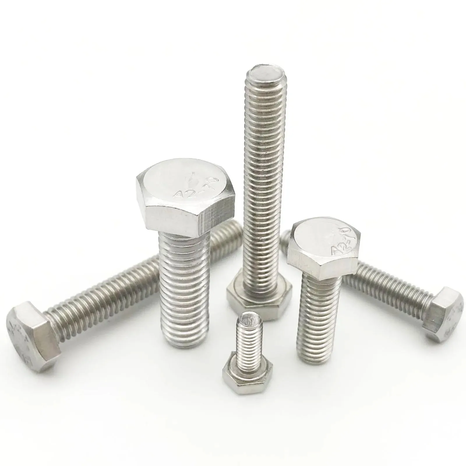 M6 M8 M10 A2-70 304 Stainless Steel Metric Thread DIN933 Outside Hex Head Bolt External Hexagon Head Screw