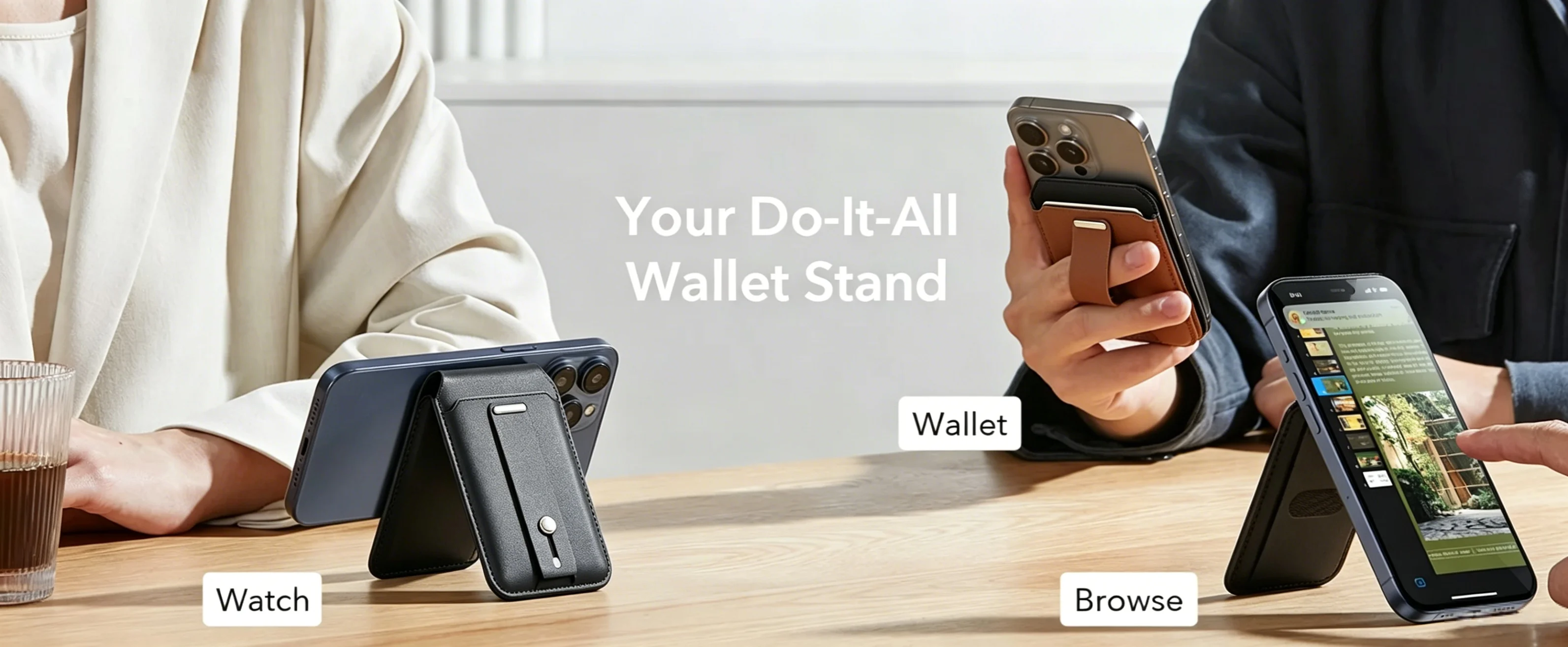 GITFOS MagSafe Card Holder Stand Wallet, 2in1 Magnetic Slim Wallet for iPhone 17/16/15/14/13/12, 7 Colors